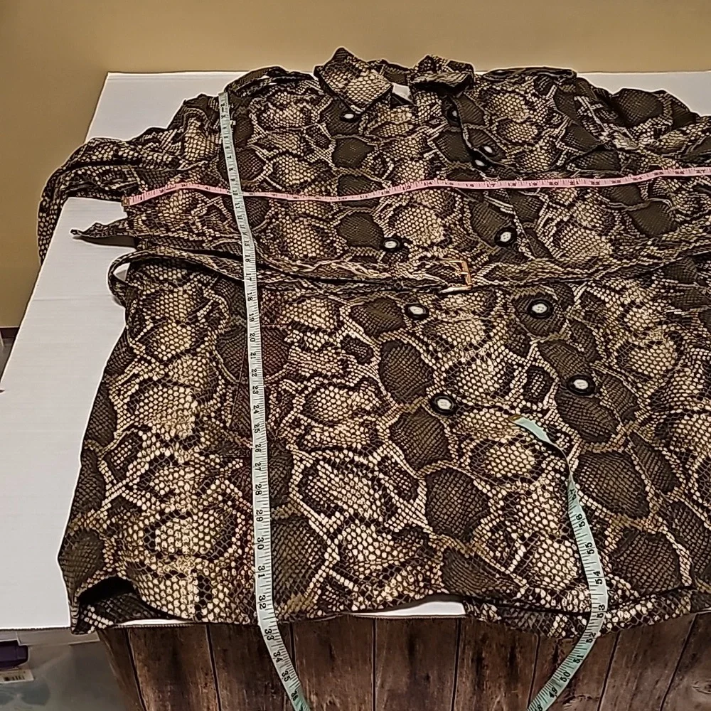 Michael Kors Snake Print Trench Coat - Picture 13 of 13